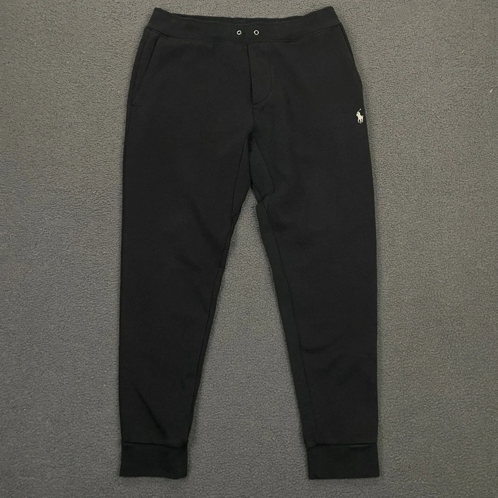 Polo Ralph Lauren Double Knit Jogger Mens Medium Black Pony Sweatpants Slim Fit